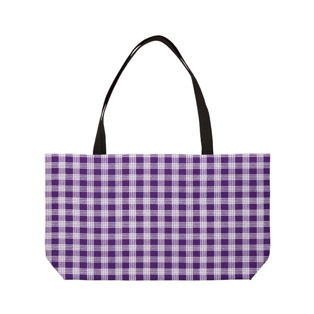 Purple Palaka Carry All Tote Bag - Picture 4 of 5